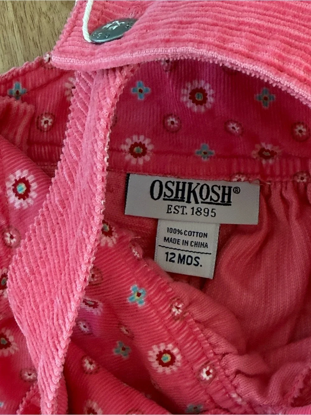 Osh Kosh Pink Corduroy Overalls